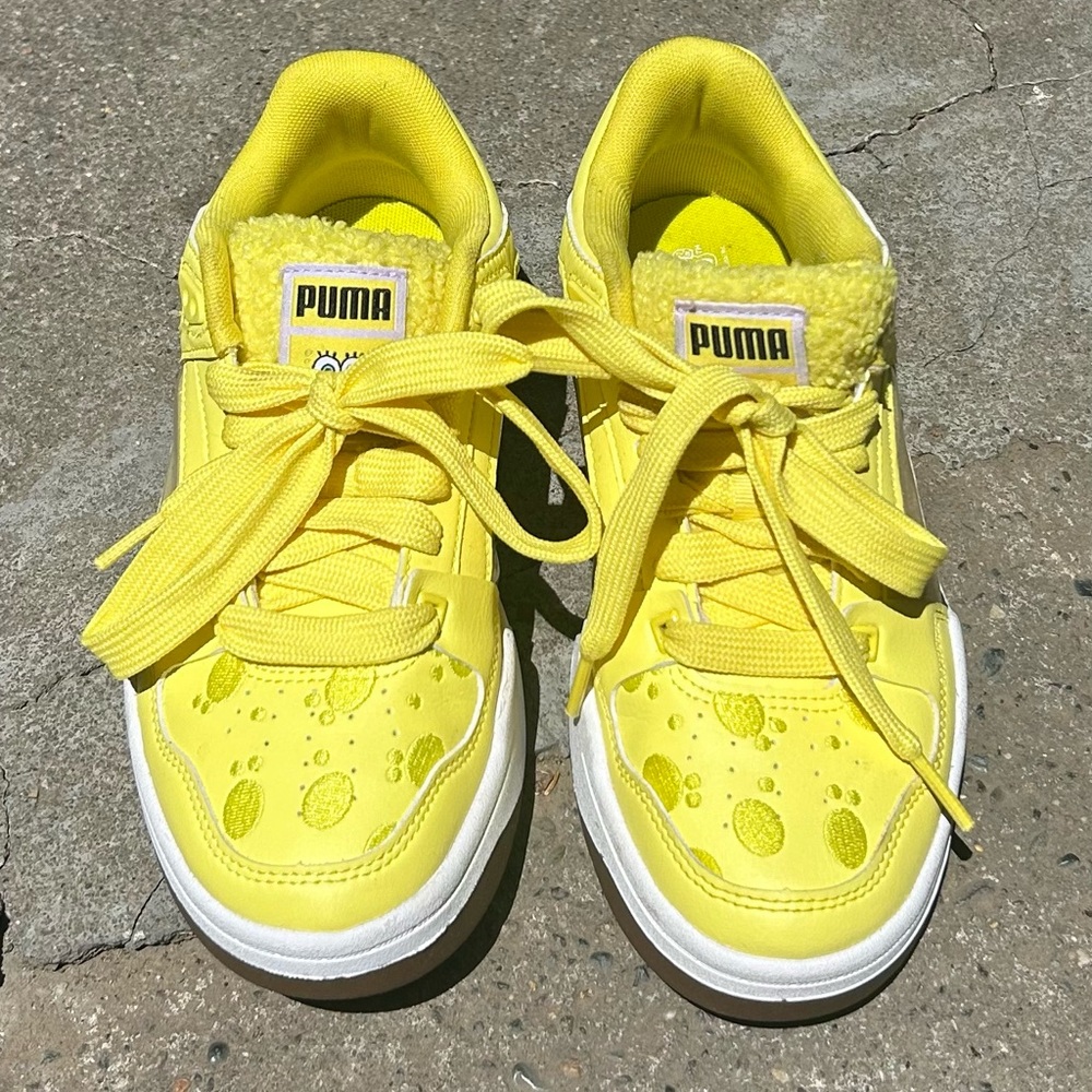Puma Yellow Sneakers with Sporty Perforations
